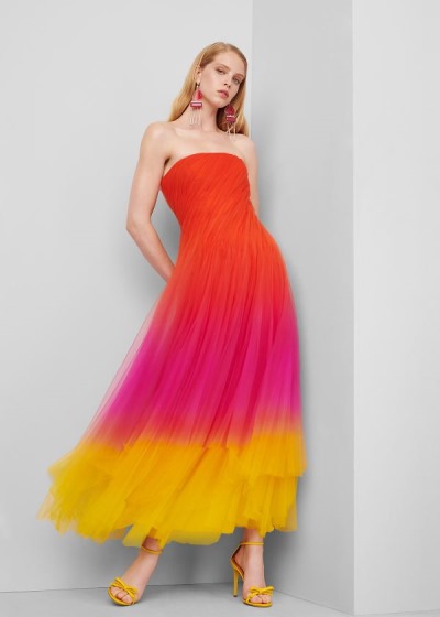 Vestidos Ralph Lauren Mujer Naranjas / Rosas / Amarillos - Clementine Ombré Tulle - RGCBJ2481